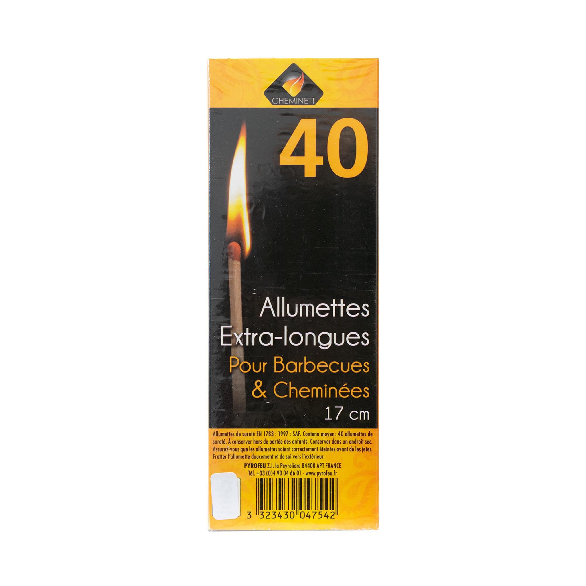 PYROFEU Allumette extra longue 17cm boite  40pcs