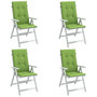 Voir la diapositive 1 : VIDAXL Coussins de chaise a dossier haut lot de 4 vert melange tissu