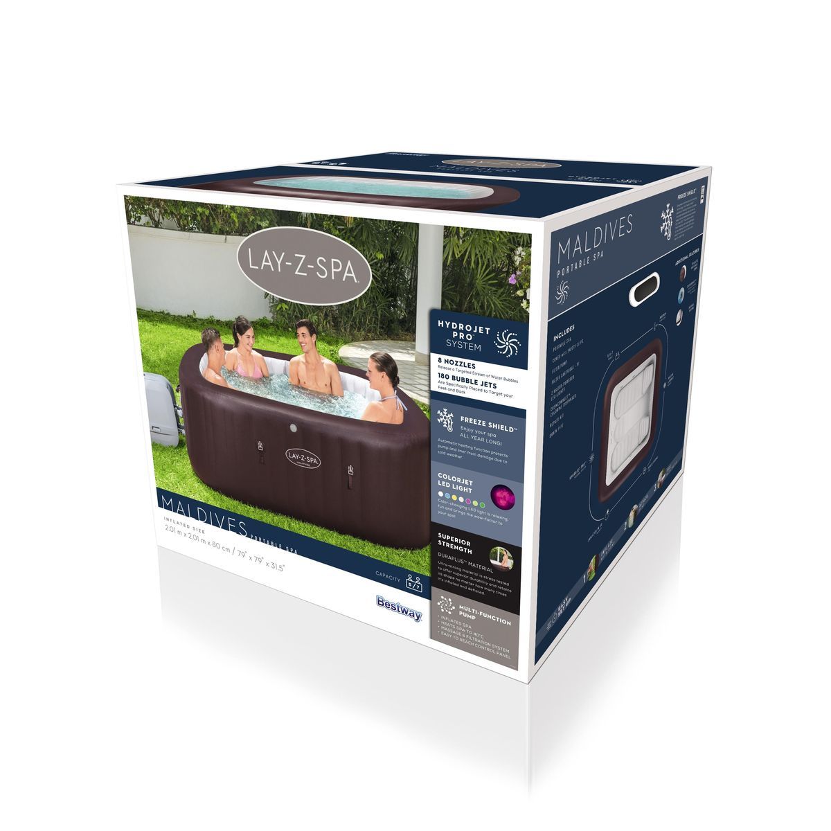 BESTWAY Spa gonflable carré Maldives Hydrojet Pro&trade;