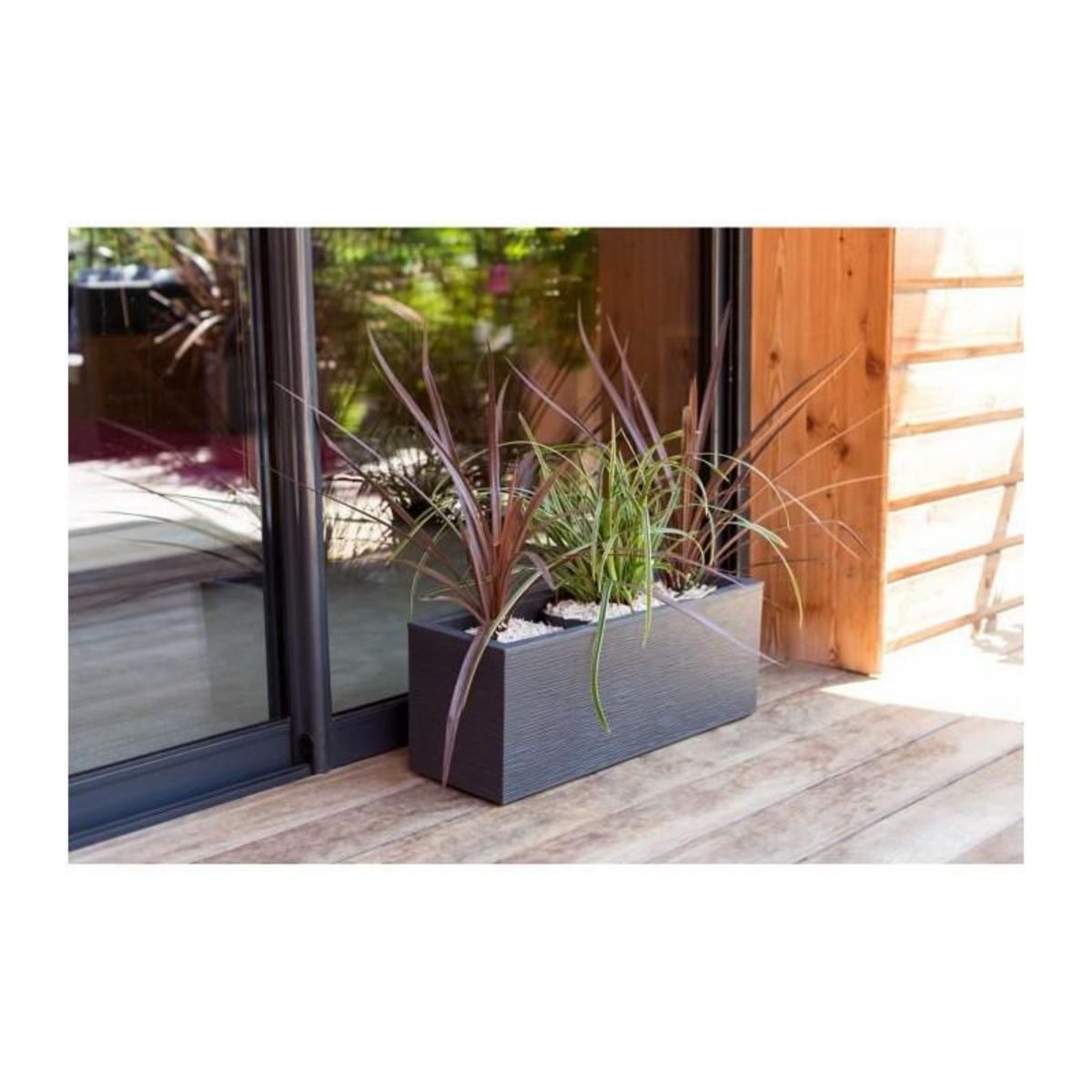 Eda Balconnière rectangulaire Graphit Up 59 x 19,5 x 22,8 cm - 25 L - Gris anthracite - Eda