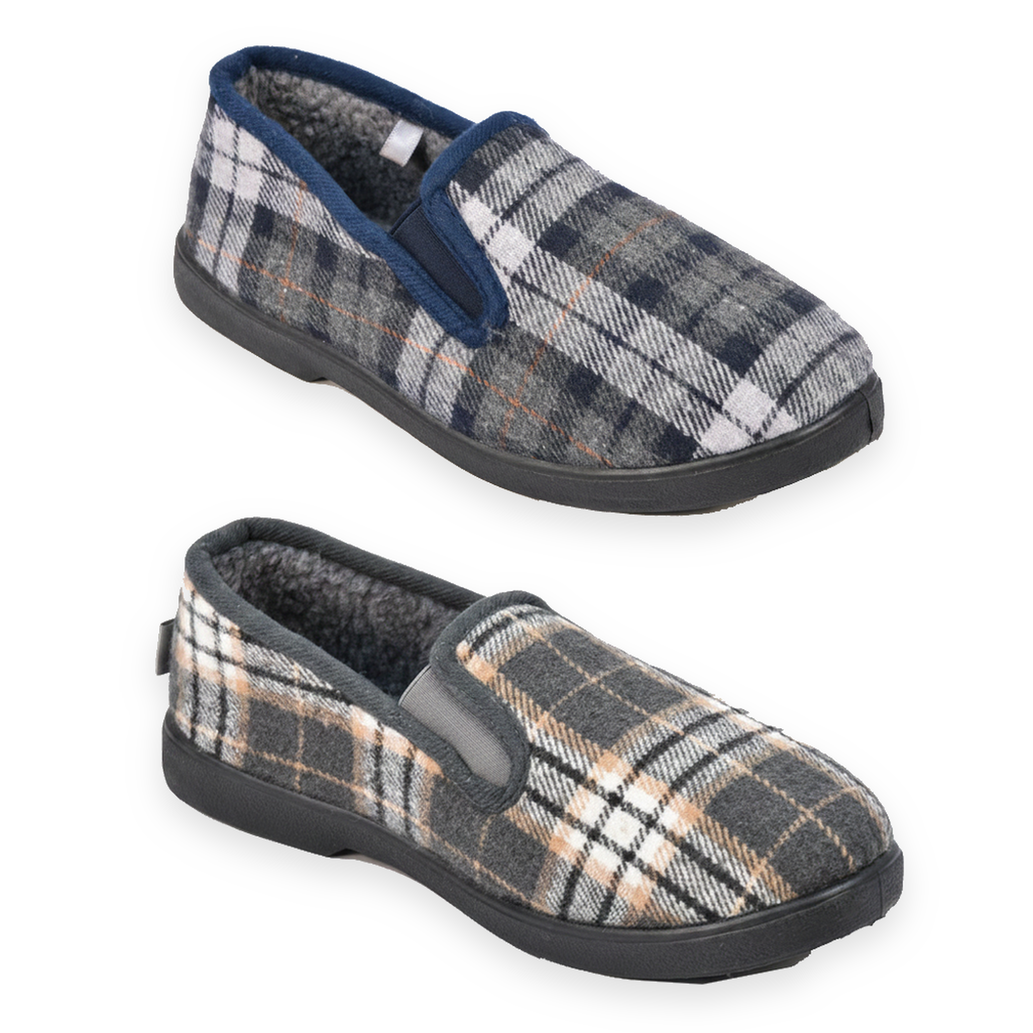 Voir la diapositive 1 : OZABI Ozabi pantoufles charentaises homme pack de 2 paires semelle antidérapante