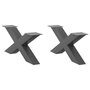 Voir la diapositive 1 : VIDAXL Pieds de table basse forme de X 2 pcs anthracite 70x(30-31) cm