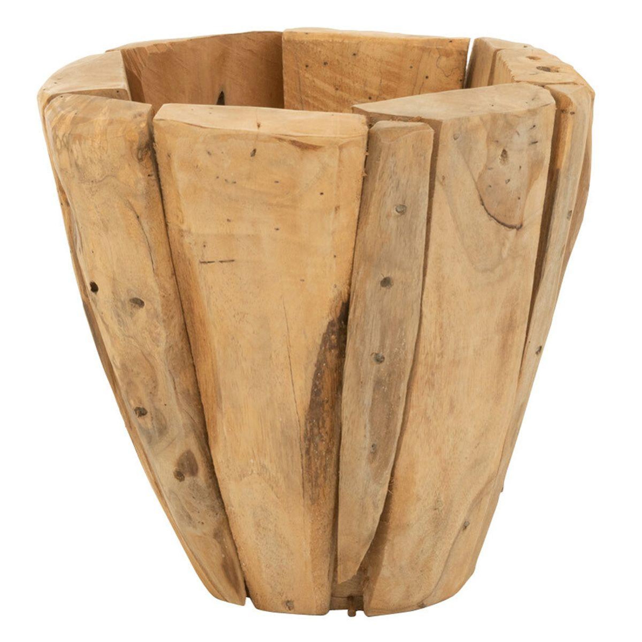 J-LINE Cache-Pot en Bois  Jack Teck  30cm Naturel