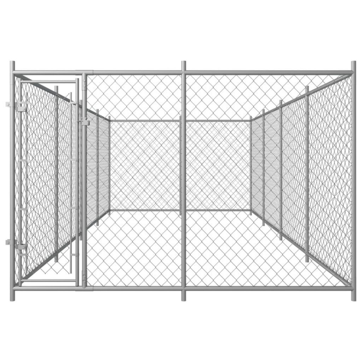 VIDAXL Chenil exterieur pour chiens 7,6 x 3,8 x 1,9 m