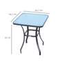 Voir la diapositive 2 : OUTSUNNY Table carrée bistro de jardin dim. 68L x 68l x 84H cm métal époxy gris plateau verre trempé granité