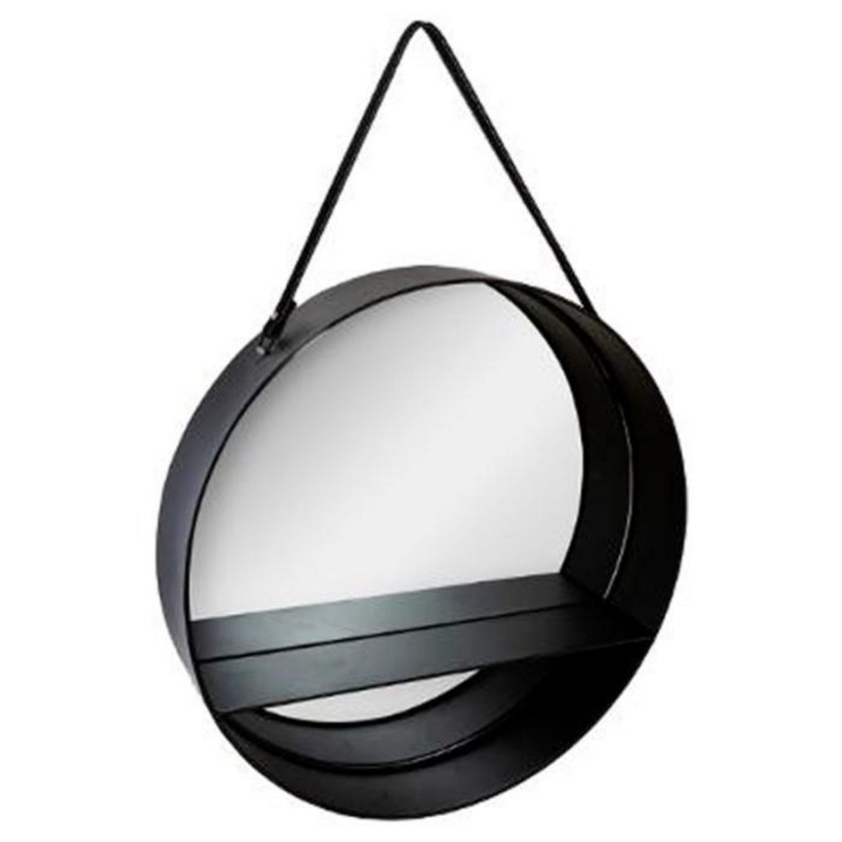 ATMOSPHERA Miroir Étagère en Métal  Belt  55cm Noir