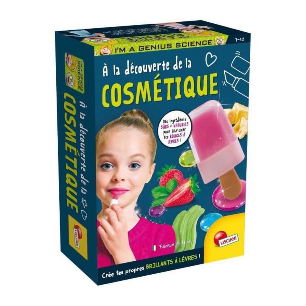 LISCIANI GIOCHI Découverte de la cosmétique - Kit Scientifique - I'M A GENIUS POCKET - Ingrédients naturels, Recettes variées