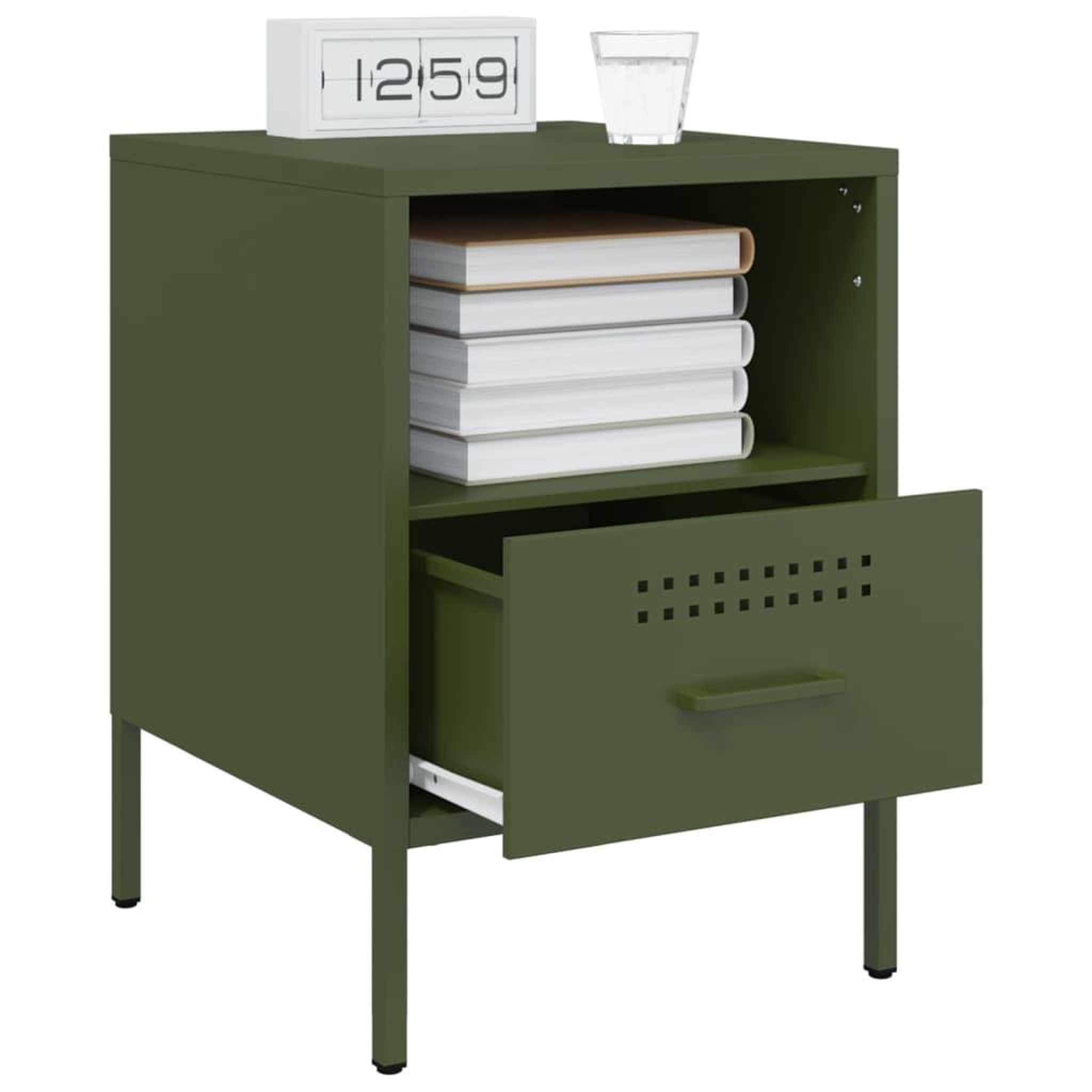 Voir la diapositive 4 : VIDAXL Tables de chevet 2 pcs vert olive 36x39x50,5 cm acier