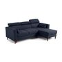 Voir la diapositive 3 : BEST MOBILIER Alicante - canapé d'angle réversible convertible avec têtières - coffre - 4 places - en tissu texturé
