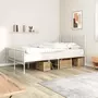 VIDAXL Cadre de lit metal avec tete de lit/pied de lit blanc 140x200cm