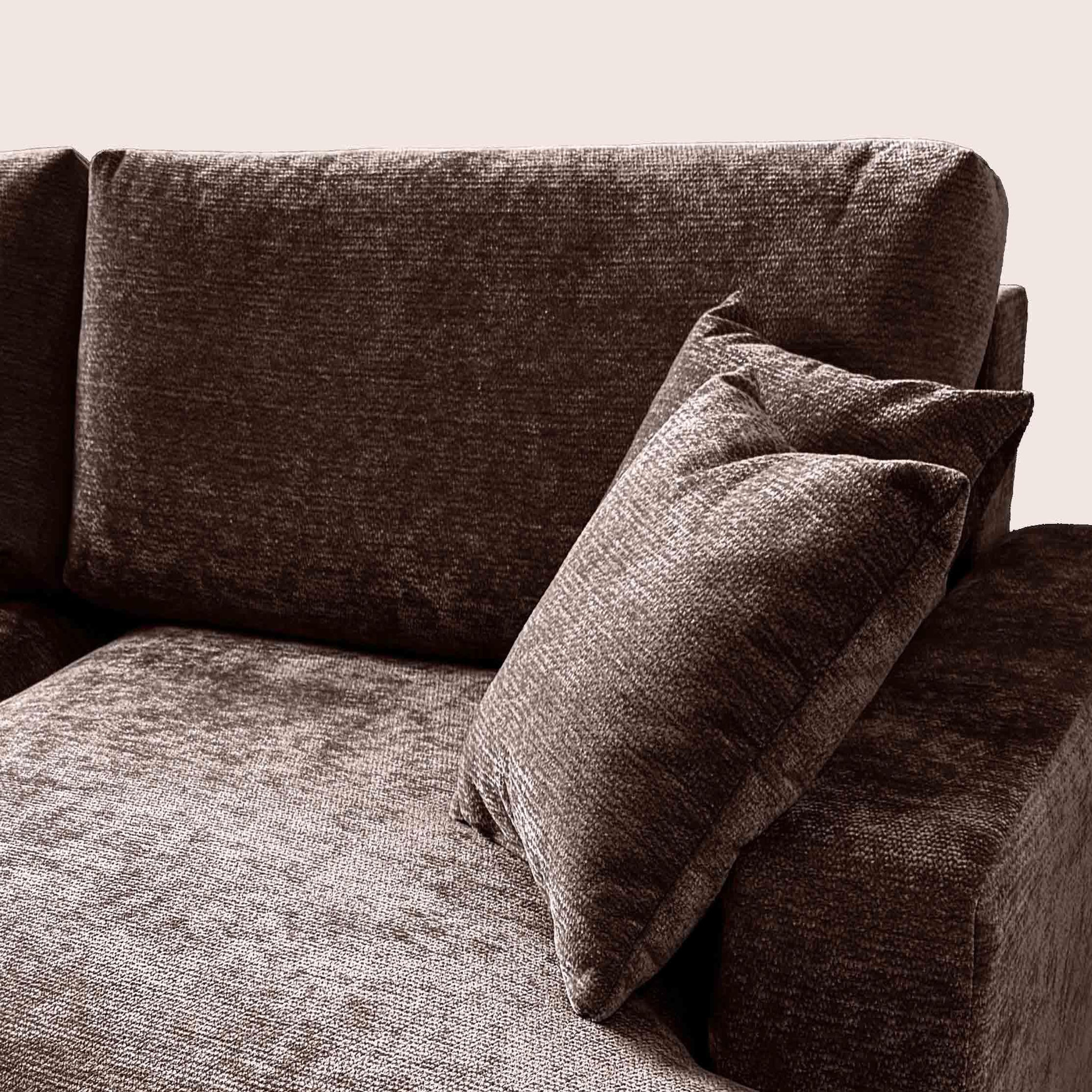 Voir la diapositive 6 : BEST MOBILIER Pivoine - canapé d'angle ouvert droit 4 places convertible avec coffre en tissu texturé