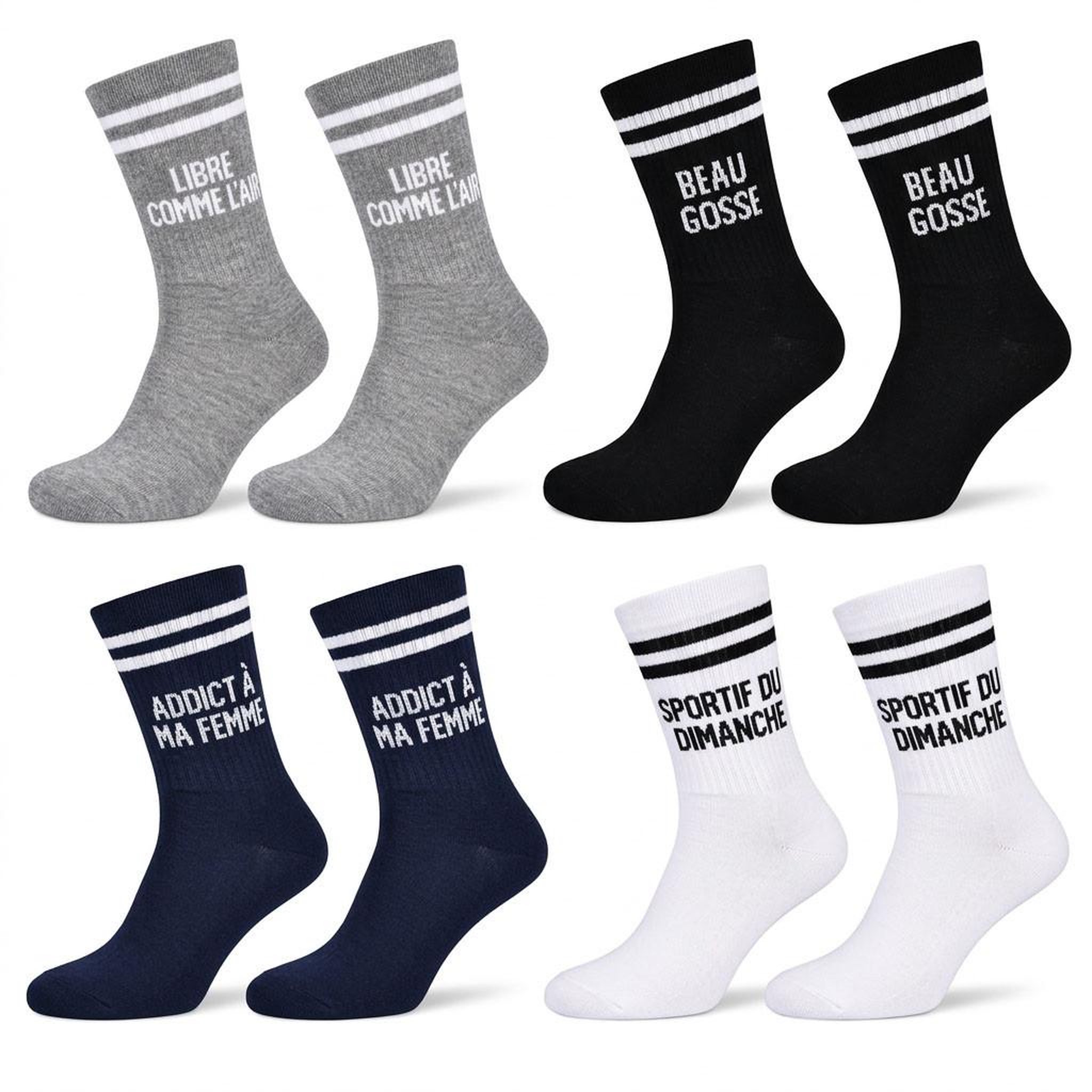 Voir la diapositive 1 : OZABI OZABI Chaussettes Homme Message Humoristiques Pack de 4 Paires