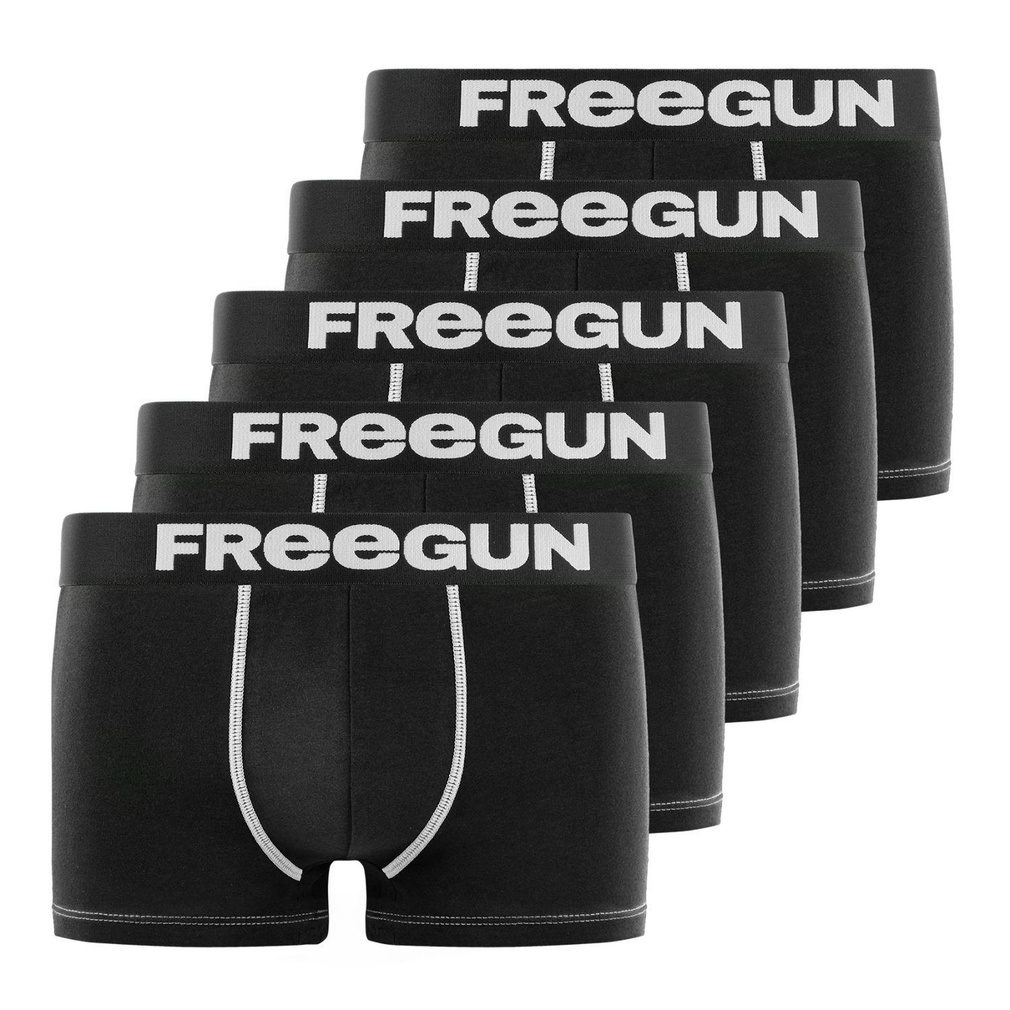 Voir la diapositive 1 : FREEGUN Lot de 5 boxers garçon uni