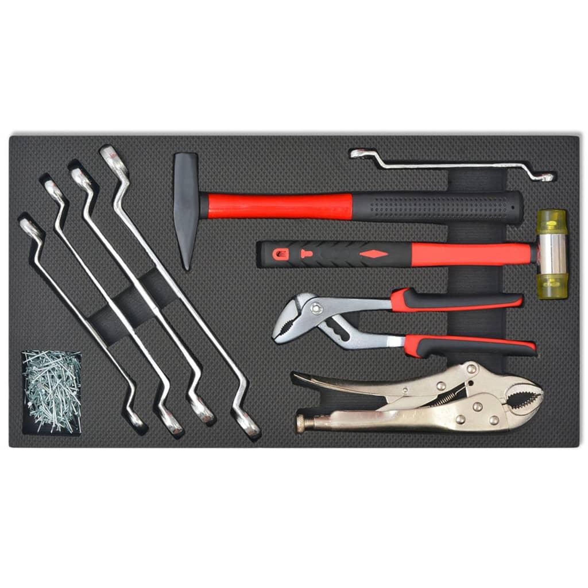Voir la diapositive 3 : VIDAXL Chariot a outils pour atelier avec 1125 outils acier rouge