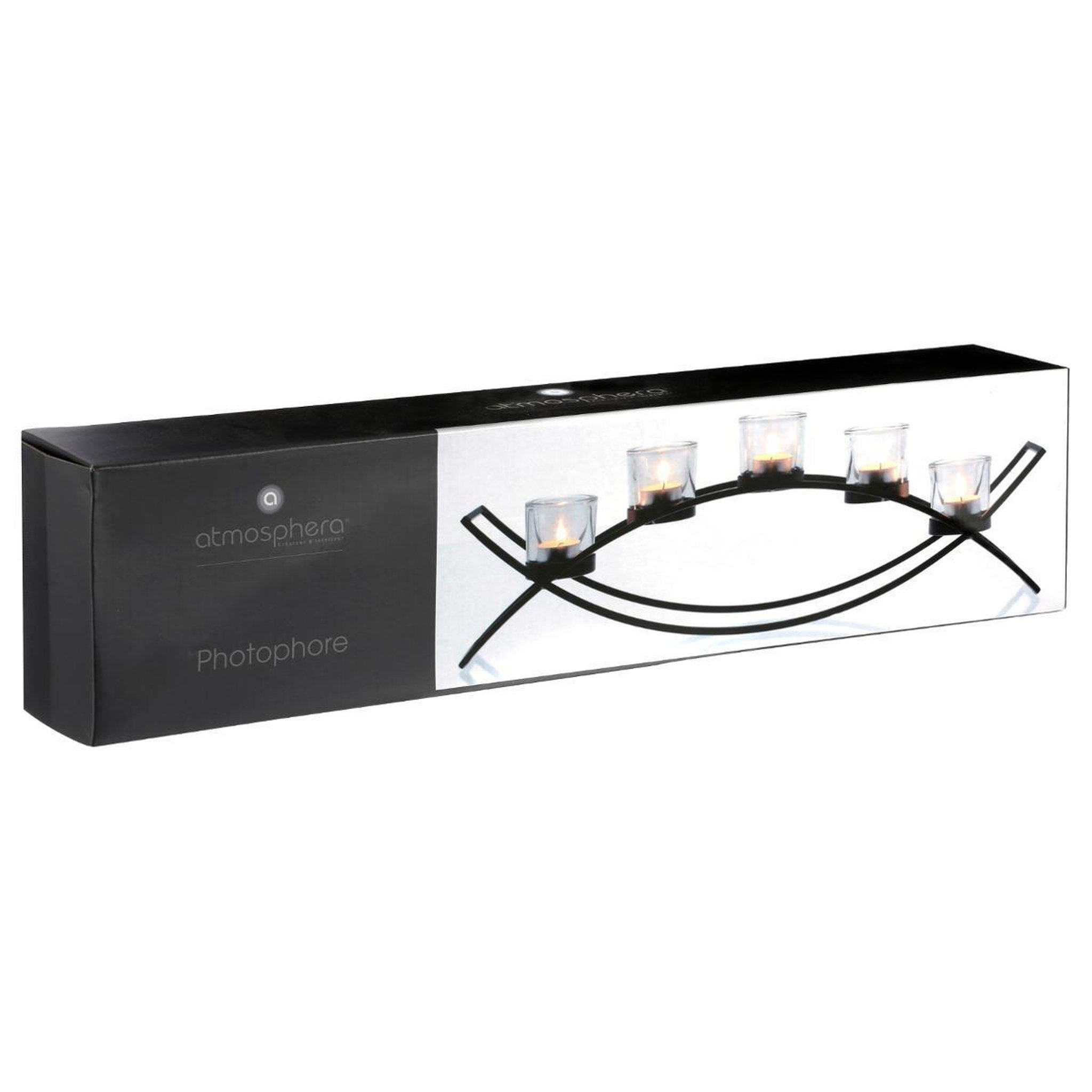 Voir la diapositive 4 : ATMOSPHERA Photophore sur pied  vague  54cm noir