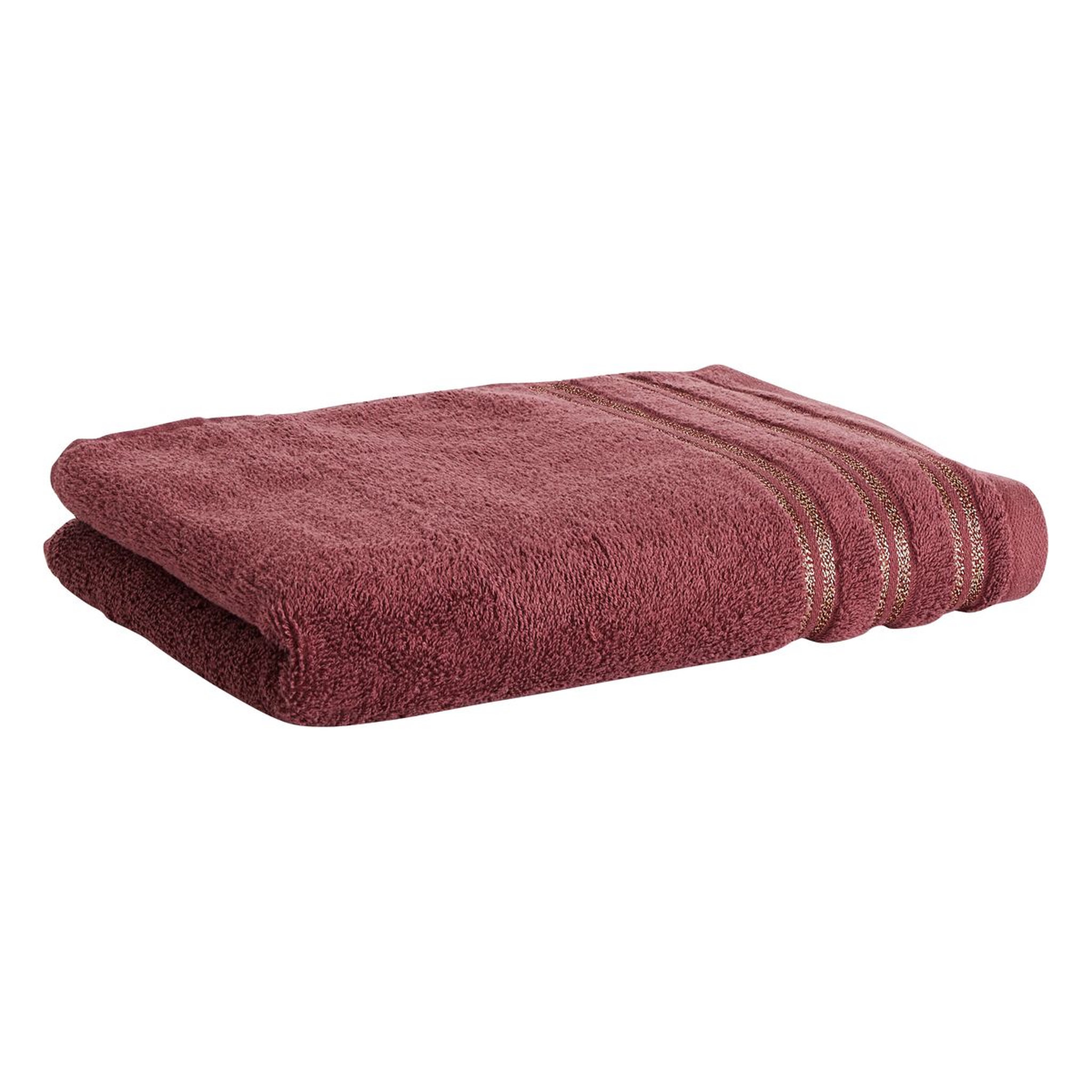 Voir la diapositive 1 : ACTUEL Maxi drap de bain uni en coton liteau lurex 500 g/m²