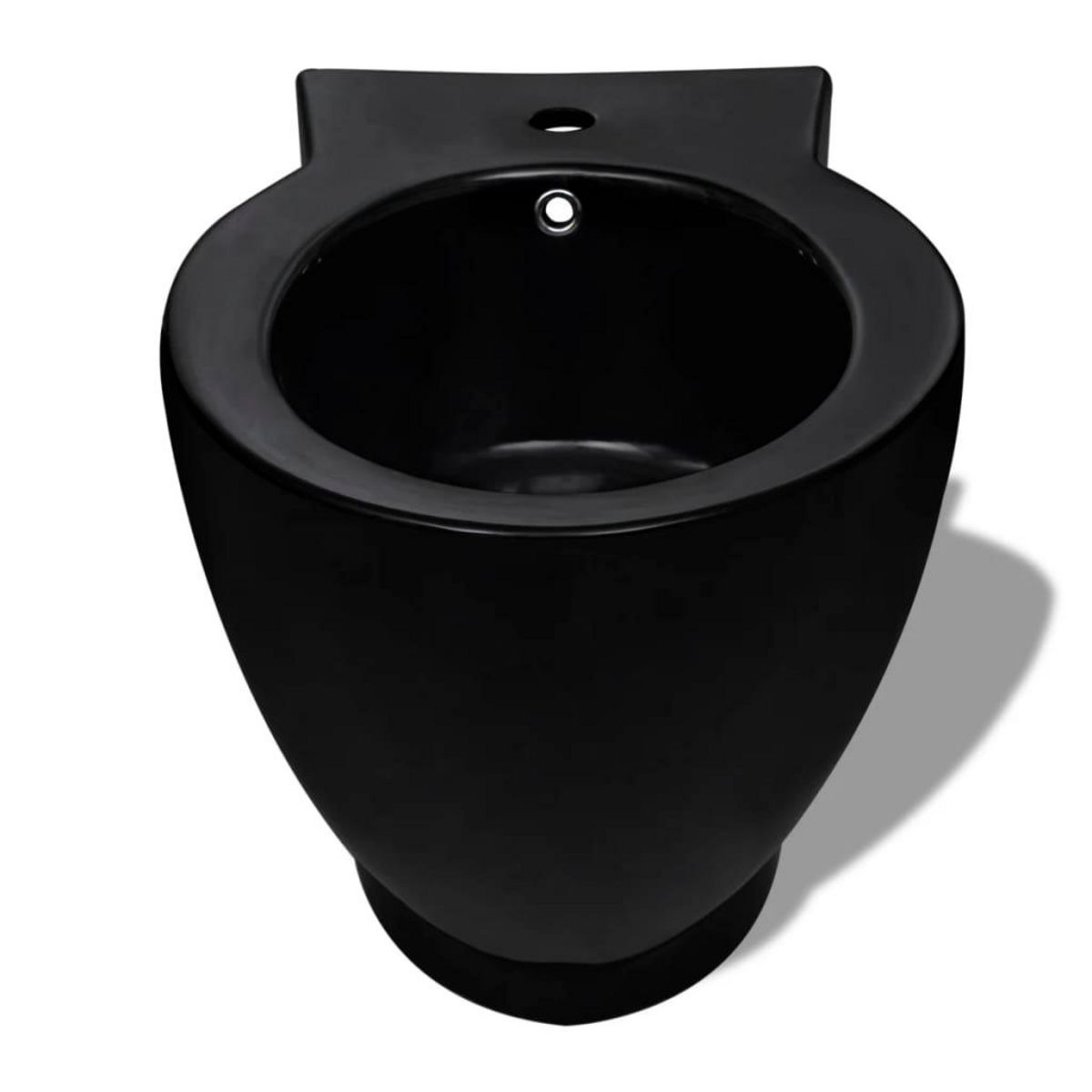 VIDAXL Bidet rond a poser en ceramique sanitaire noir
