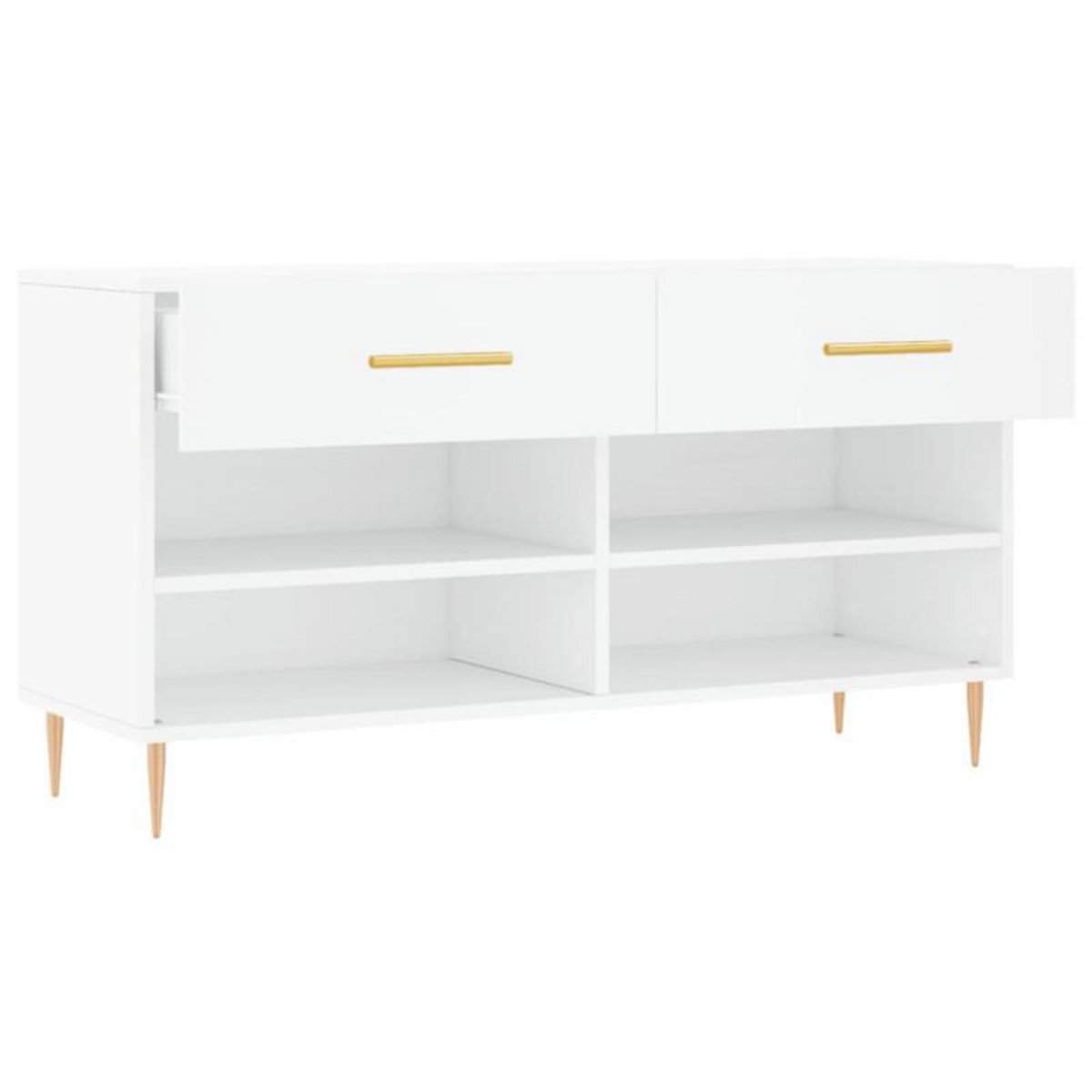 VIDAXL Banc à chaussures blanc 102x35x55 cm bois d ingénierie