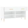 Voir la diapositive 5 : VIDAXL Banc à chaussures blanc 102x35x55 cm bois d ingénierie