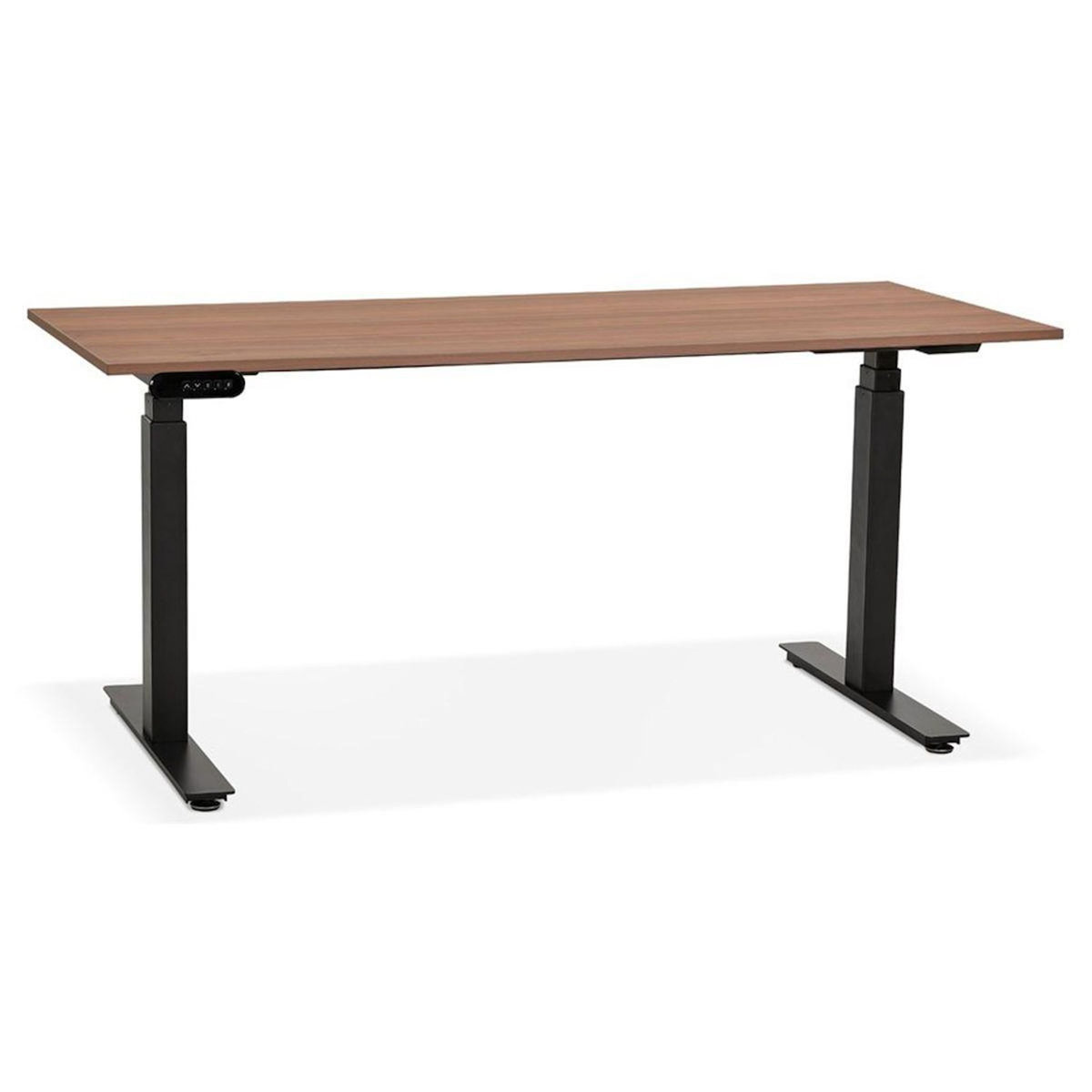 Paris Prix Bureau Ergonomique Réglable  Électrique  160cm Noyer & Noir