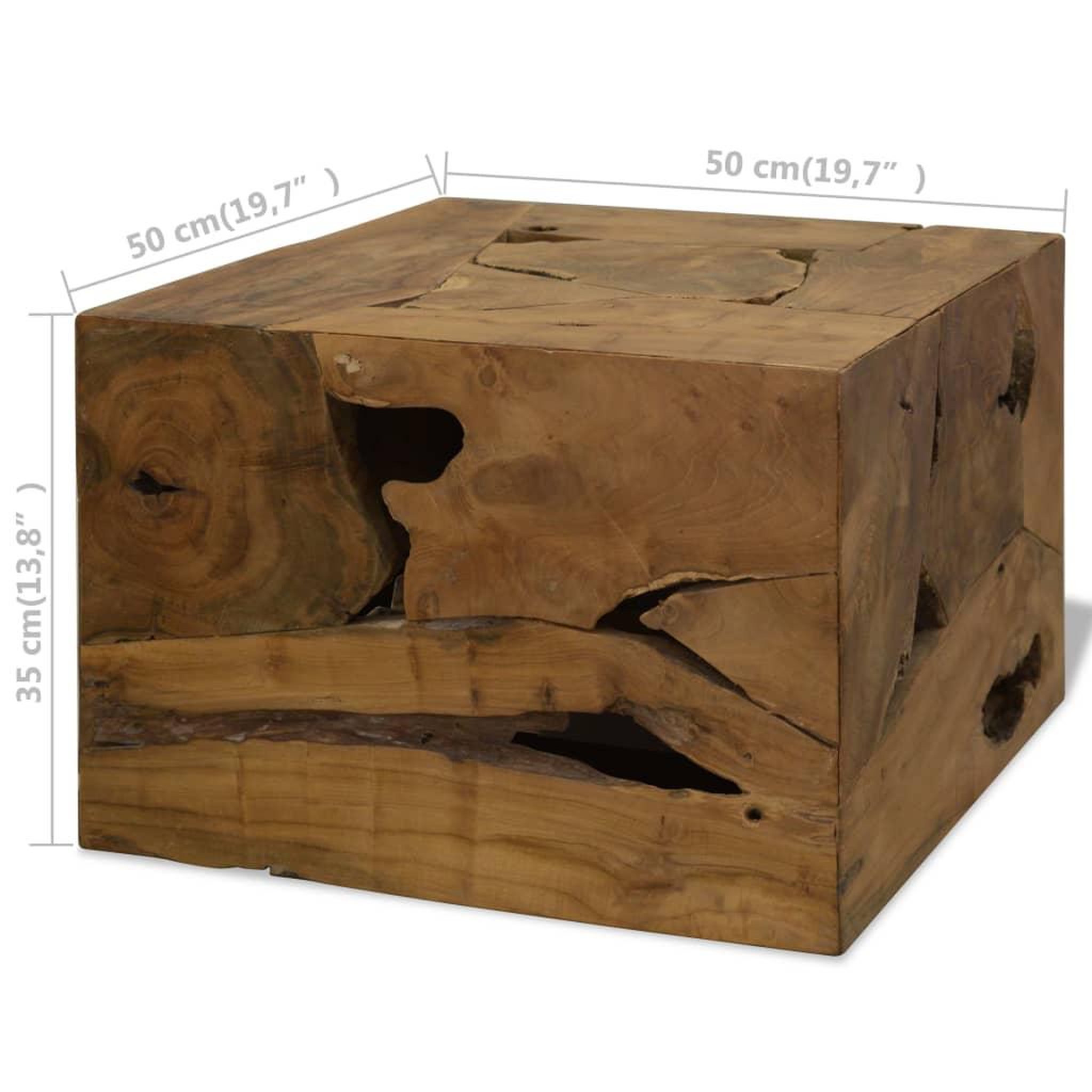 Voir la diapositive 6 : VIDAXL Table basse 50x50x35 cm teck veritable marron