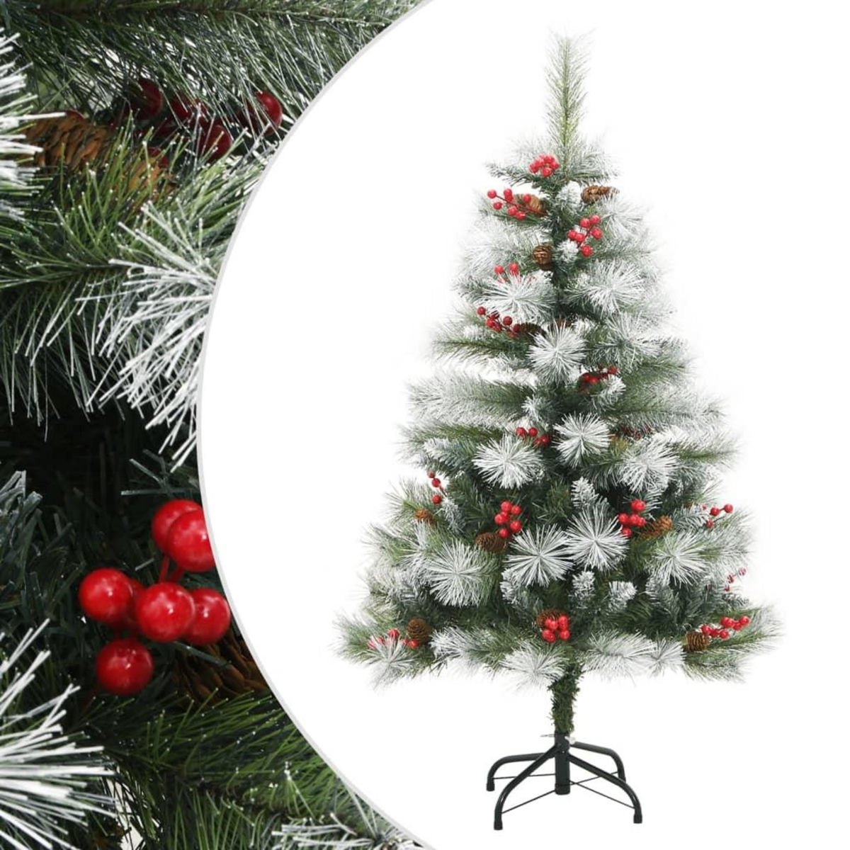 VIDAXL Sapin de Noël artificiel avec pommes de pin et baies 150 cm
