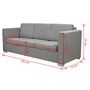 Voir la diapositive 6 : VIDAXL Canape a 3 places Tissu Gris clair