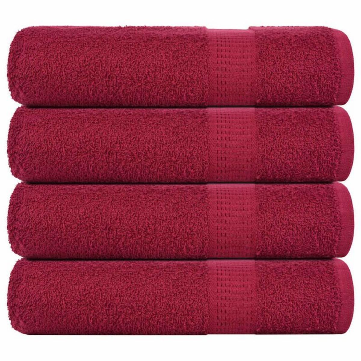 VIDAXL Serviettes de bain 4 pcs bordeaux 100x150cm 360 g m² 100% coton