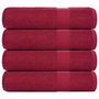 Voir la diapositive 1 : VIDAXL Serviettes de bain 4 pcs bordeaux 100x150cm 360 g m² 100% coton