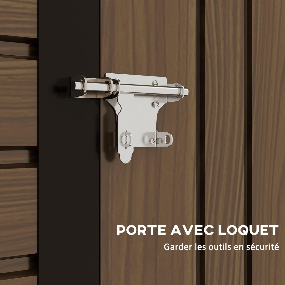 OUTSUNNY Abri de jardin cabanon dim. 190L x 131l x 188H cm porte verrouillable ventilations tôle acier ondulé marron