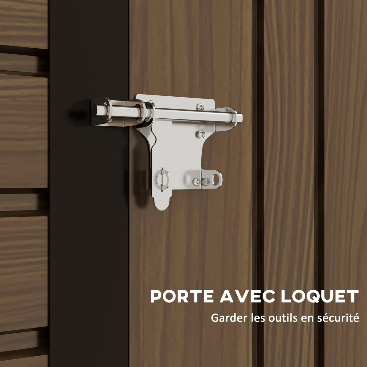 OUTSUNNY Abri de jardin cabanon dim. 190L x 131l x 188H cm porte verrouillable ventilations tôle acier ondulé marron