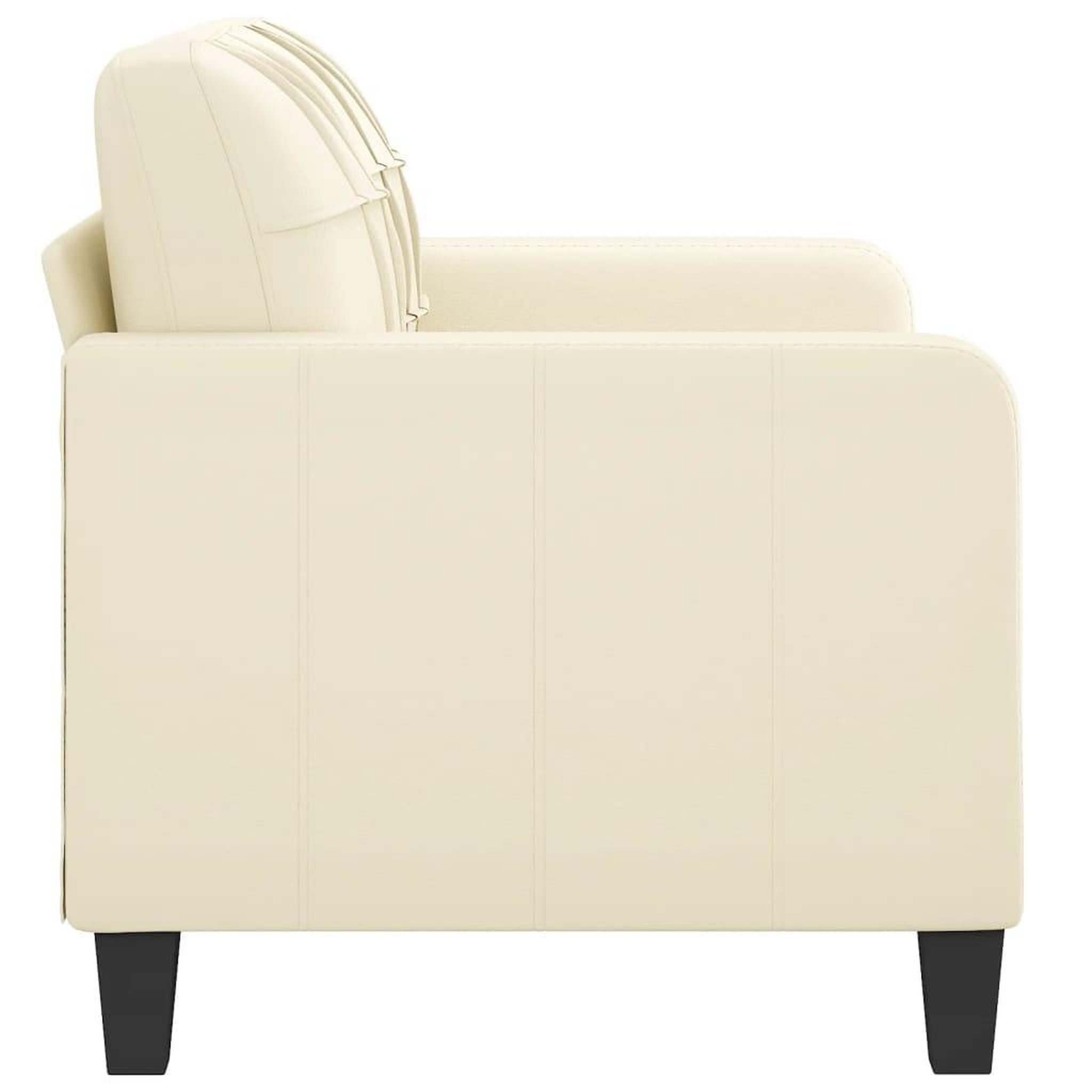 Voir la diapositive 4 : VIDAXL Canape a 2 places Creme 120 cm Similicuir