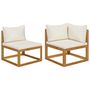 Voir la diapositive 2 : VIDAXL Ensemble de canapes 2 pcs et coussins blanc creme Acacia solide