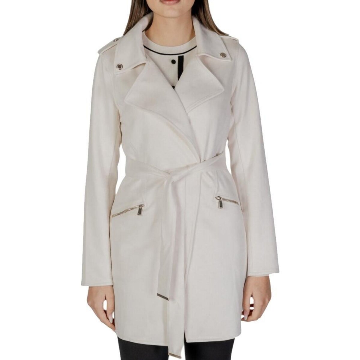 MORGAN Manteau Long Ecru Femme Morgan GARIA