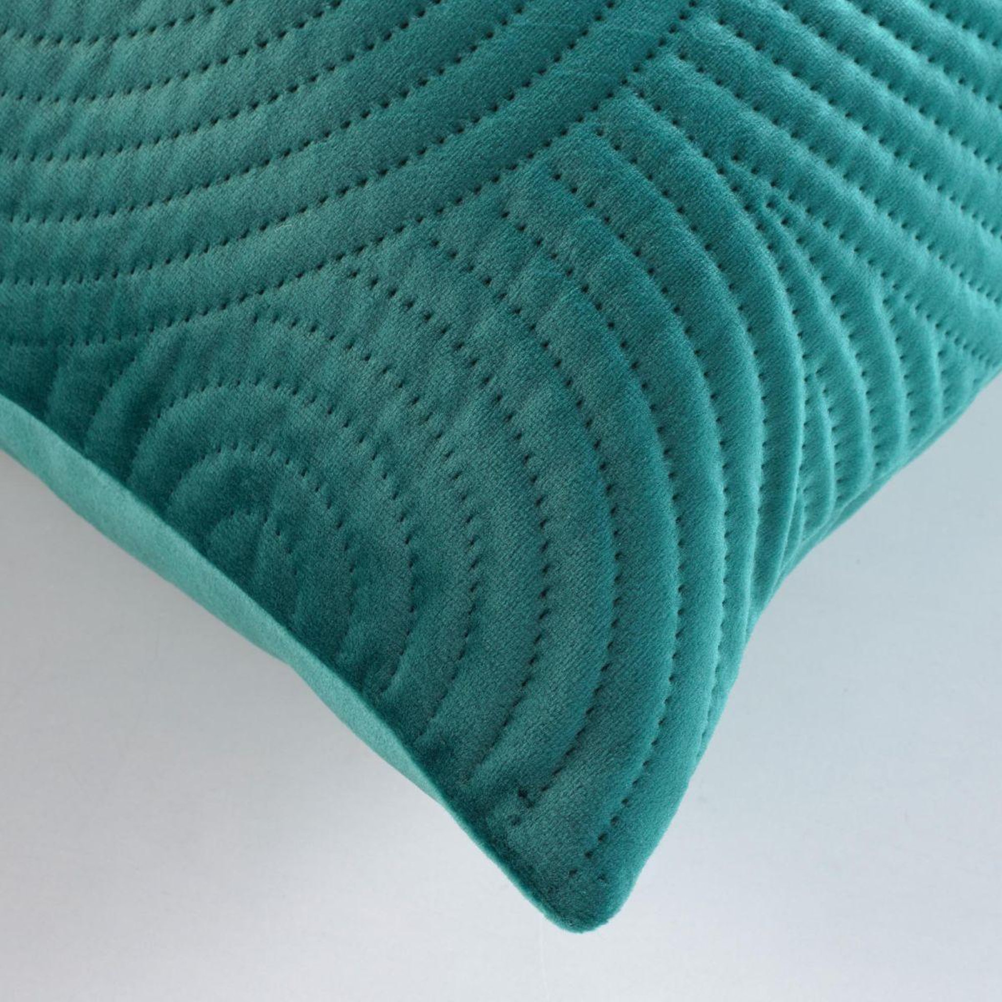 Voir la diapositive 3 : Douceur d'Intérieur Housse de coussin en velours  circles  40x40cm bleu