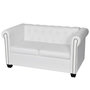 Voir la diapositive 1 : VIDAXL Canapé Chesterfield à 2 places cuir synthétique blanc