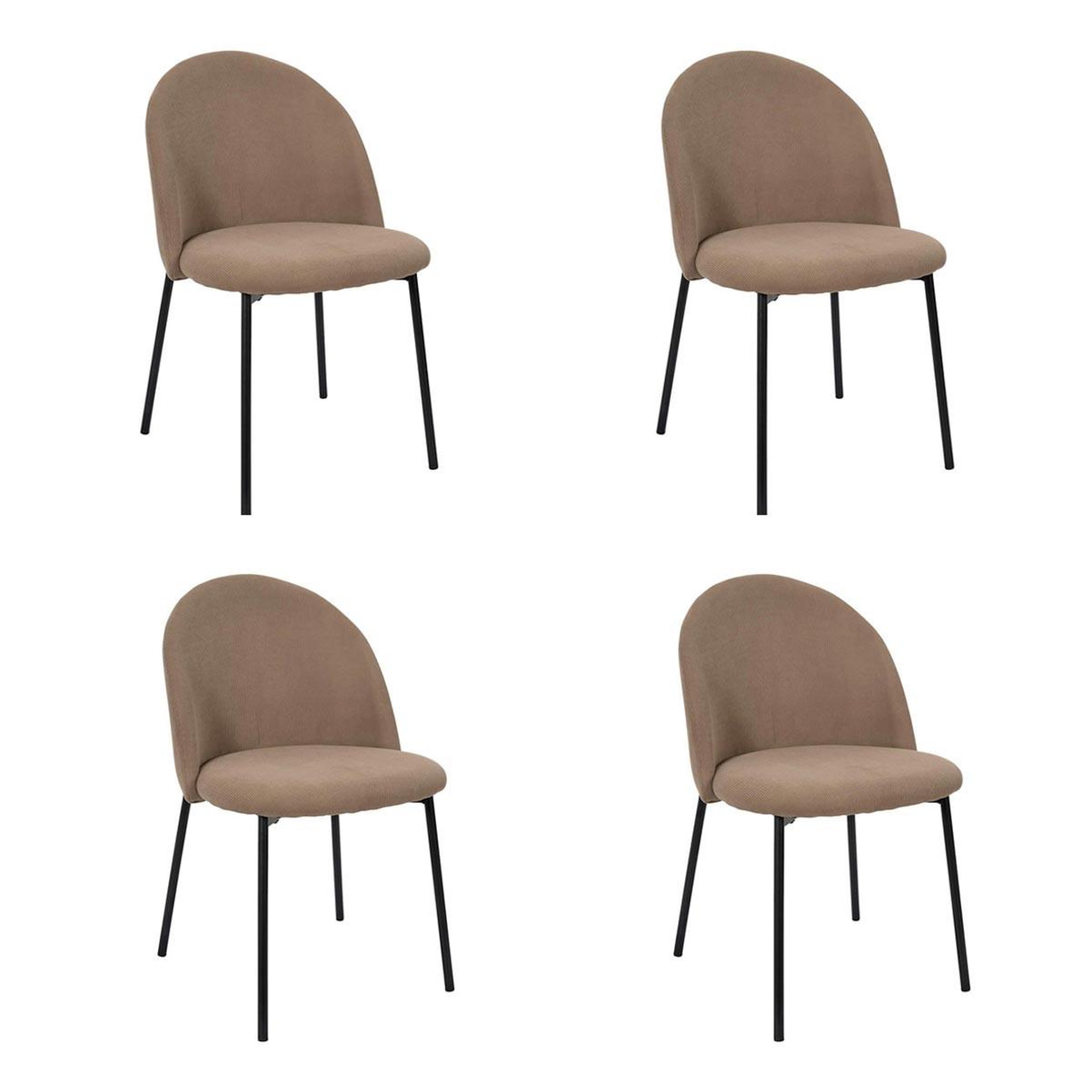 The Home Deco Factory Lot de 4 chaises côtelées arches  jules  78cm taupe