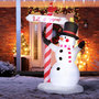Voir la diapositive 2 : OUTSUNNY Bonhomme de neige gonflable avec pancarte 3 LED, décoration gonflable de Noël pour l'extérieur et l'intérieur, hauteur 213 cm, polyester imperméable, blanc