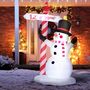 Voir la diapositive 2 : OUTSUNNY Bonhomme de neige gonflable avec pancarte 3 LED, décoration gonflable de Noël pour l'extérieur et l'intérieur, hauteur 213 cm, polyester imperméable, blanc