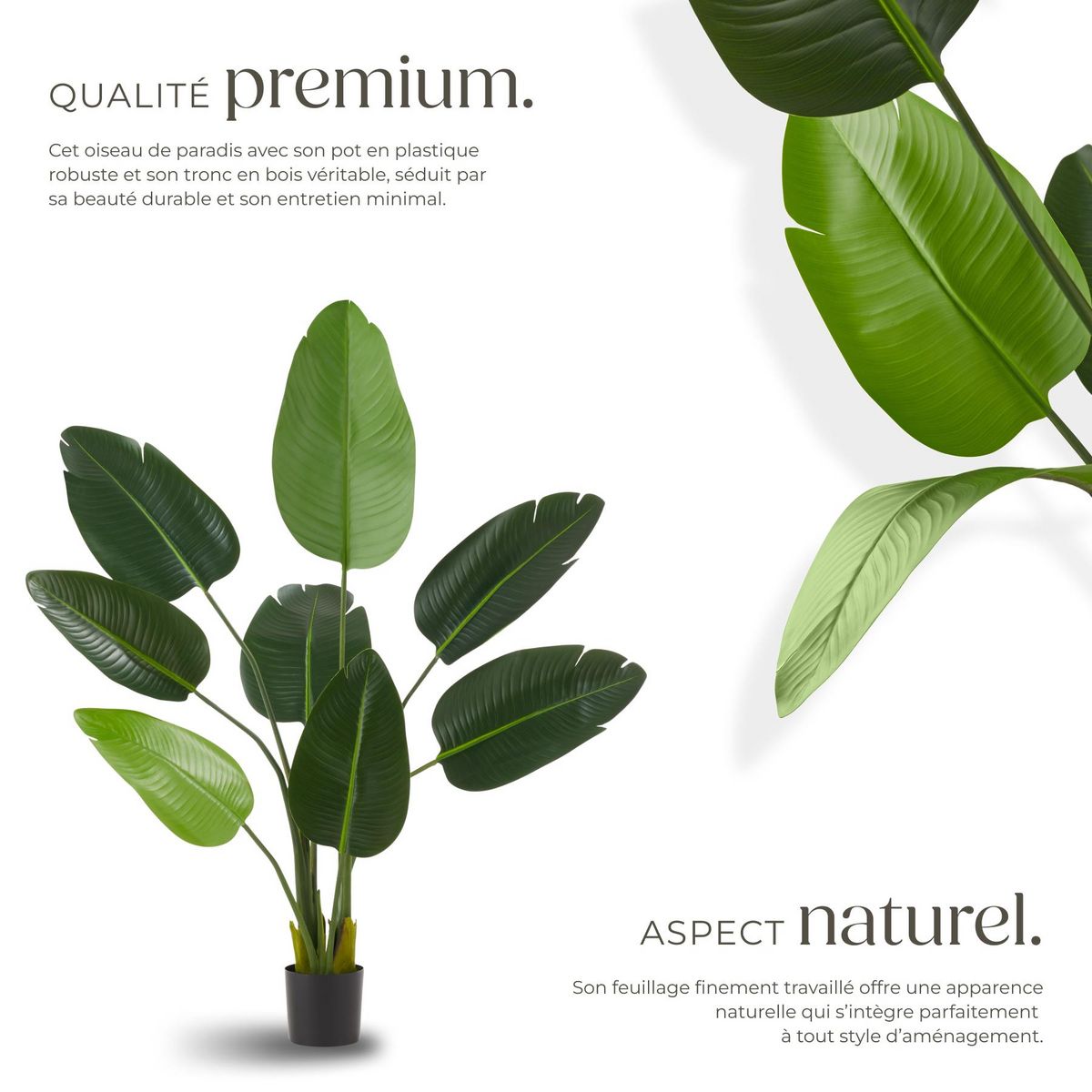 tectake Arbre artificiel oiseau du paradis design très réaliste vert