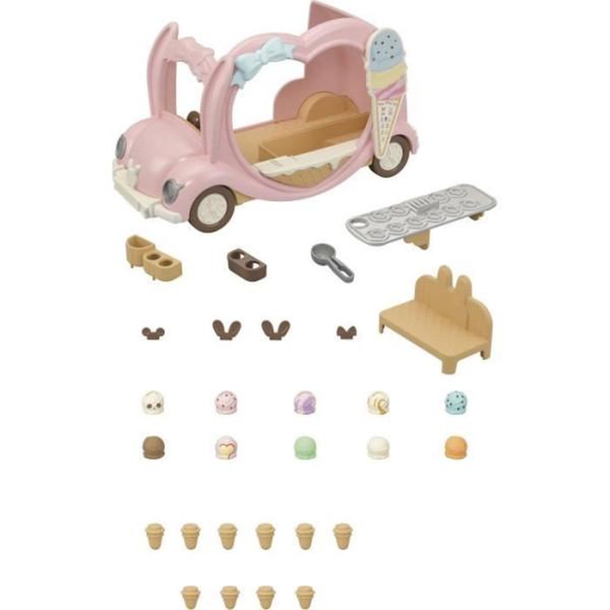 Voir la diapositive 2 : Sylvanian Families Le marchand de glace ambulant - SYLVANIAN FAMILIES - 5651 - Extérieur - Rose - A partir de 3 ans