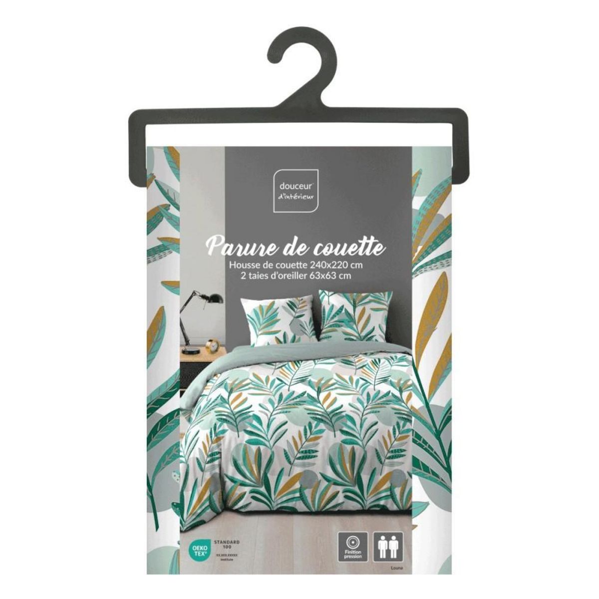 Douceur d'Intérieur Housse de couette 240x220 + 2 taies LOUNA microfibre