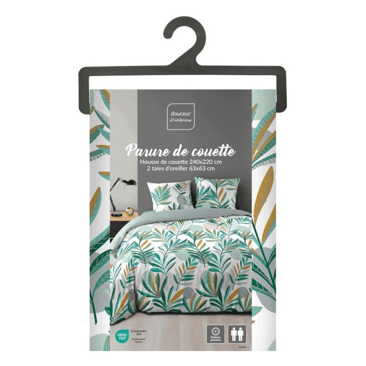 Douceur d'Intérieur Housse de couette 240x220 + 2 taies LOUNA microfibre