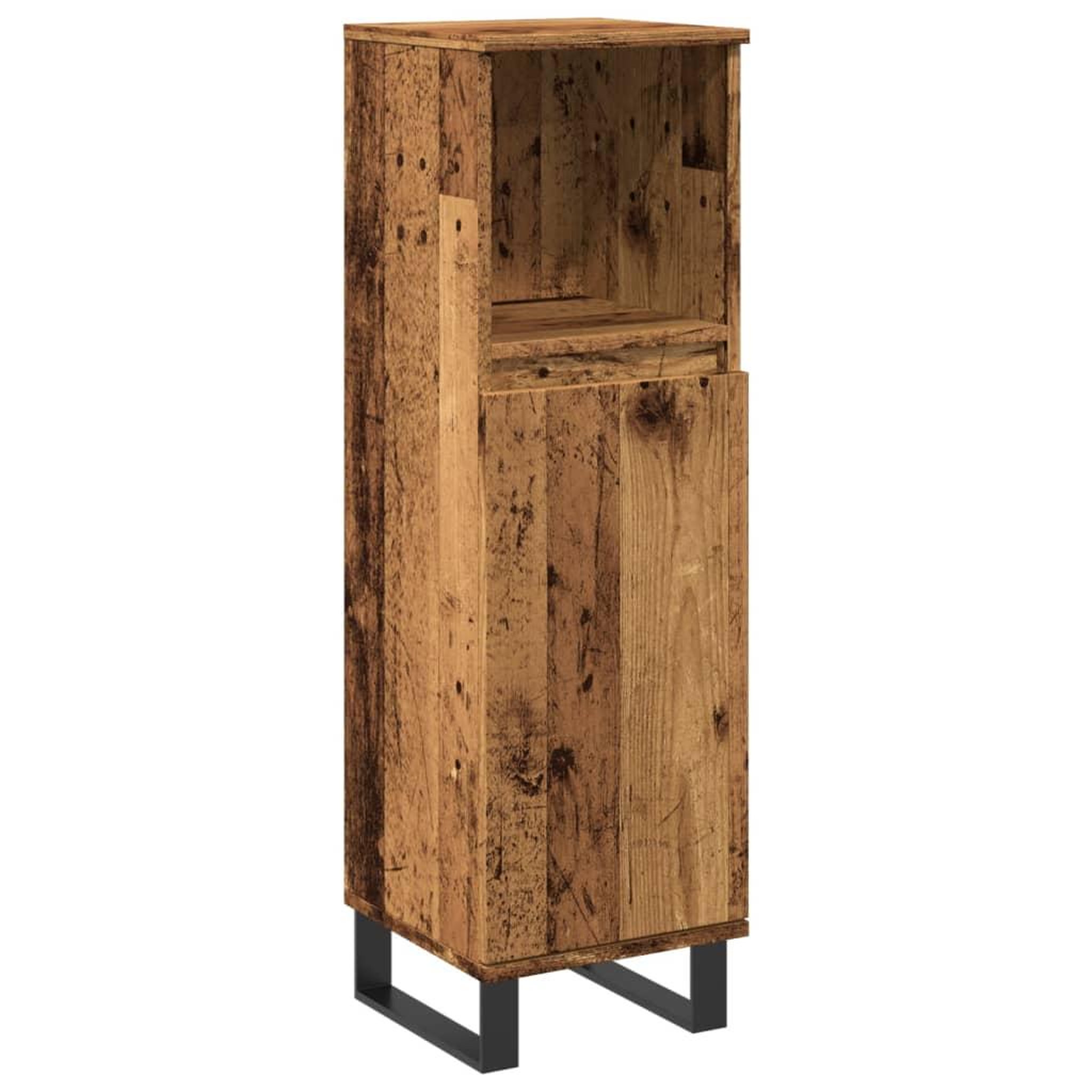 Voir la diapositive 2 : VIDAXL Armoire de salle de bain vieux bois 30x30x100cm bois ingenierie