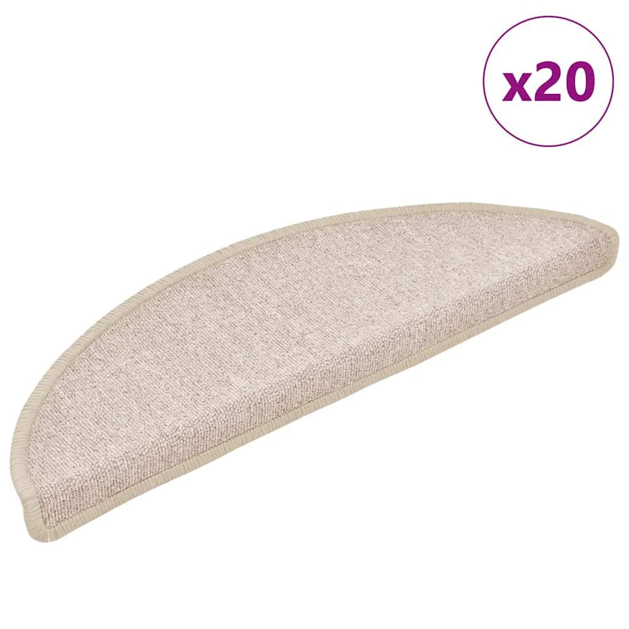 VIDAXL Tapis d'escalier 20 pcs taupe 56x17x3 cm