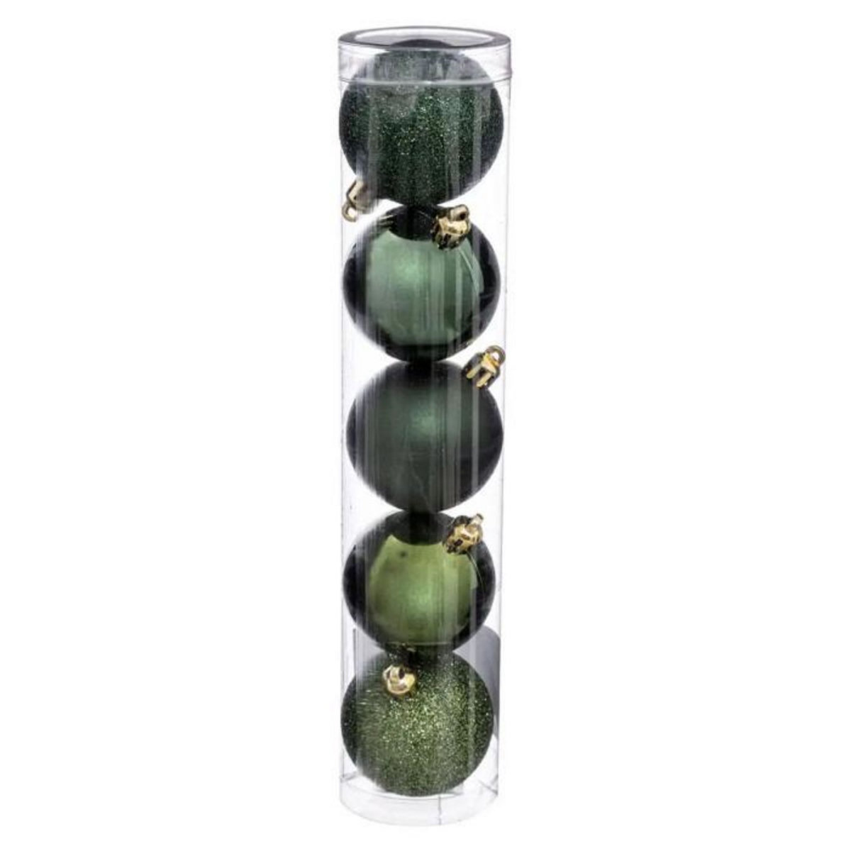 ATMOSPHERA Lot de 5 Boules de Noël  Colorama  5cm Vert Olive