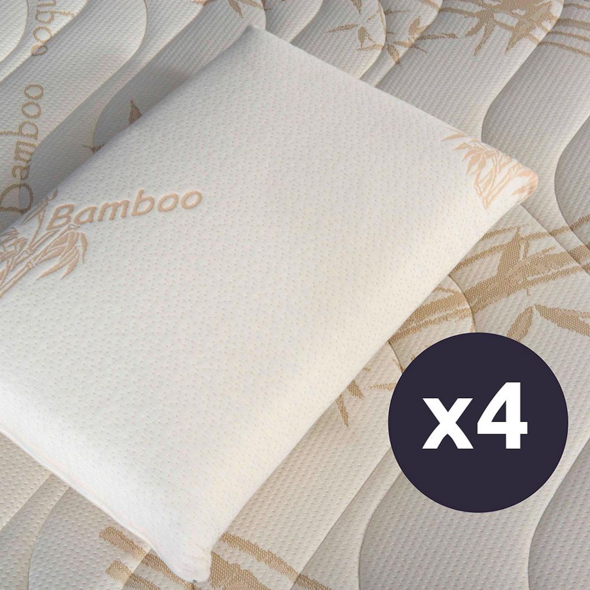 OLYMPE LITERIE OLYMPE LITERIE | Lot de 4 oreillers BAMBOO | Mousse avec mémoire de forme