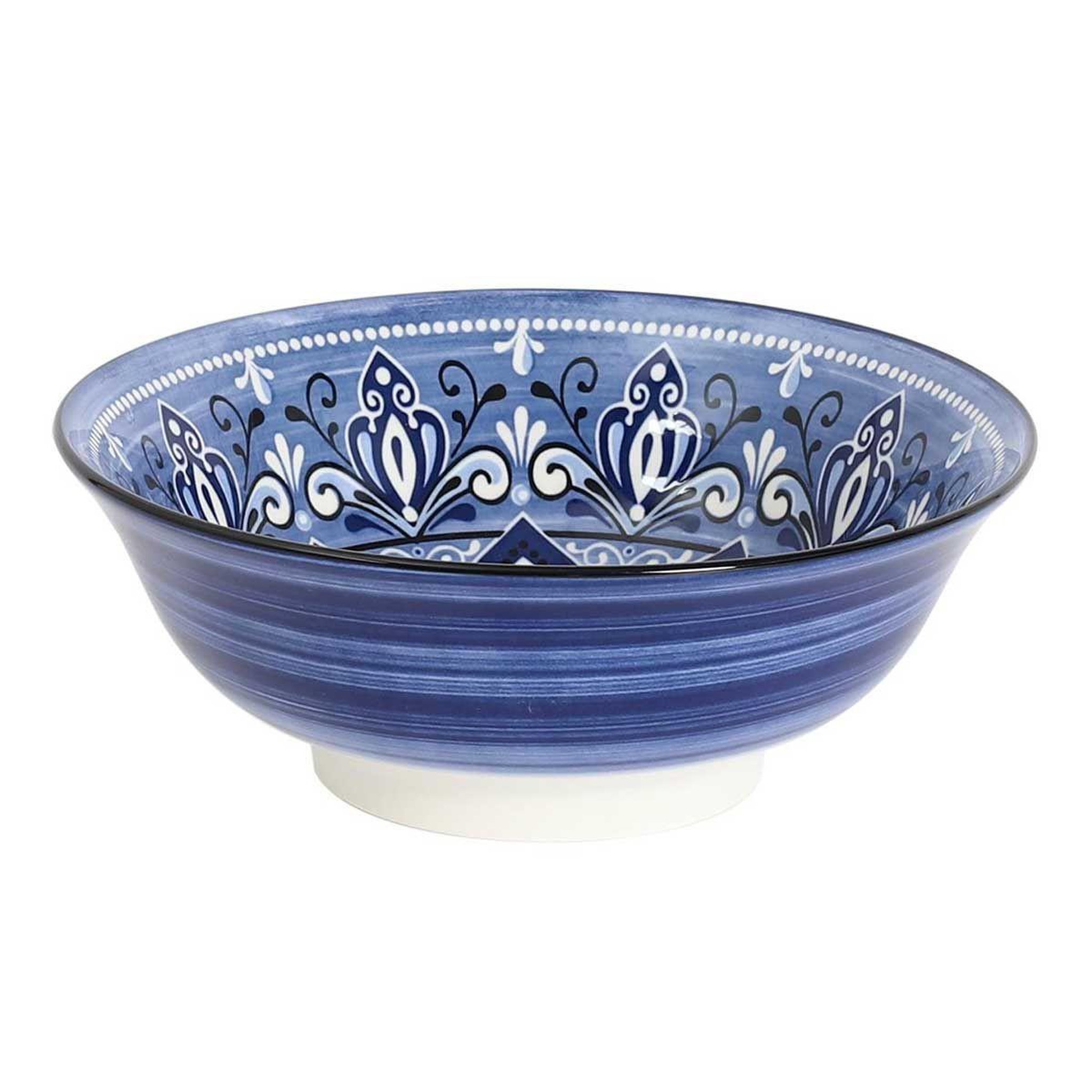 The Home Deco Factory Saladier en porcelaine  jaipur  21cm bleu