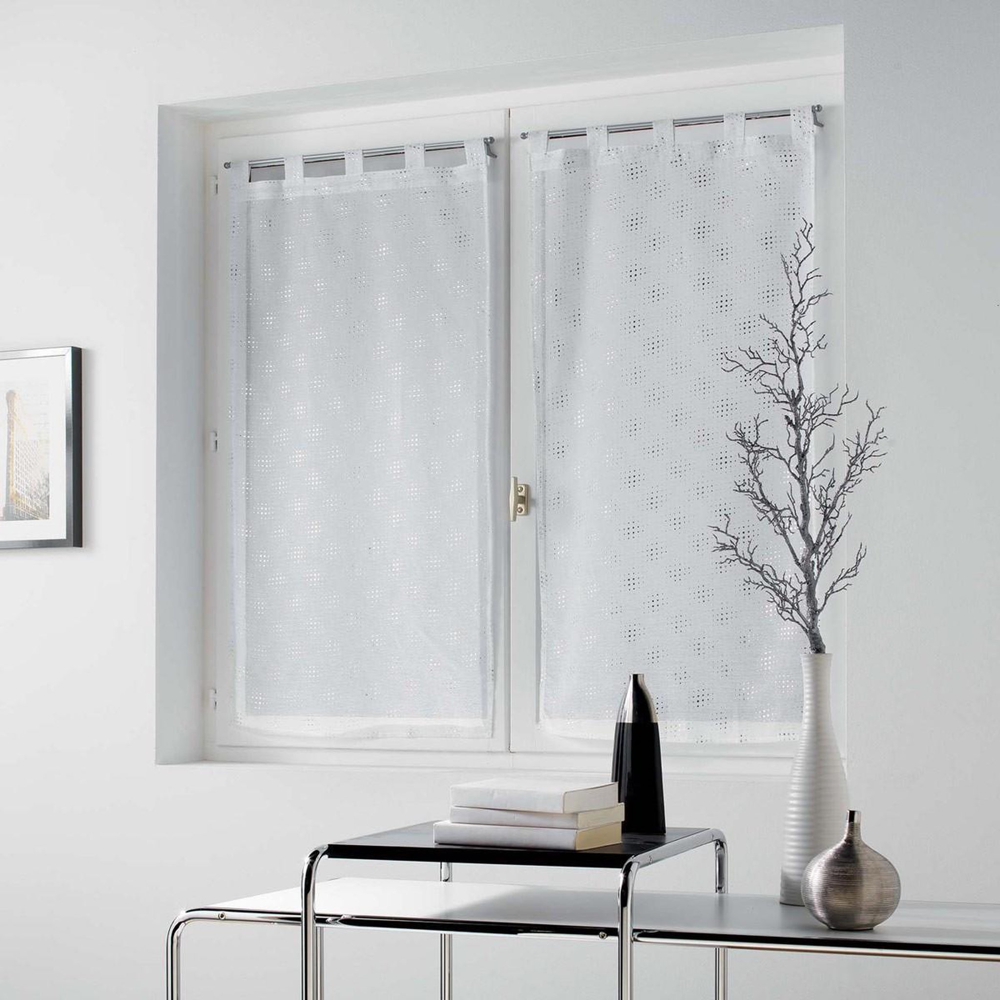 Douceur d'Intérieur Paire de voilages  damina  60x90cm blanc