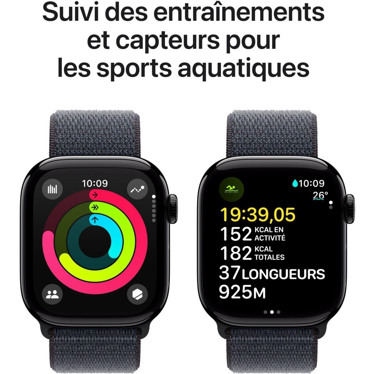 APPLE Montre connectée Serie 10 46mm Alu/Noir Loop Cellular